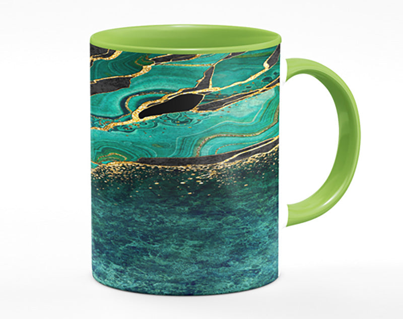 The Green And Gold Textures Mug