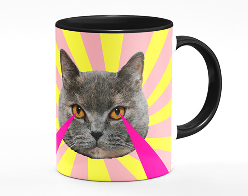 Cat Lazer Eyes Mug