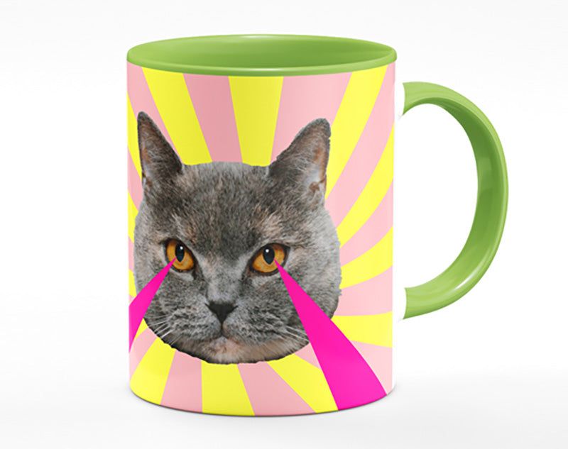 Cat Lazer Eyes Mug