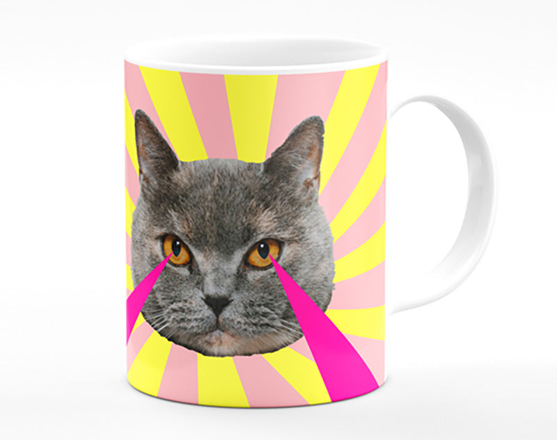 Cat Lazer Eyes Mug