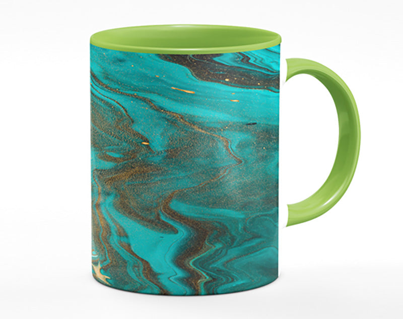 Turquoise And Teal Oil Flow Mug