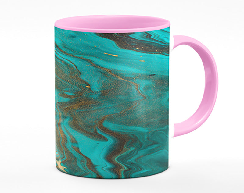 Turquoise And Teal Oil Flow Mug