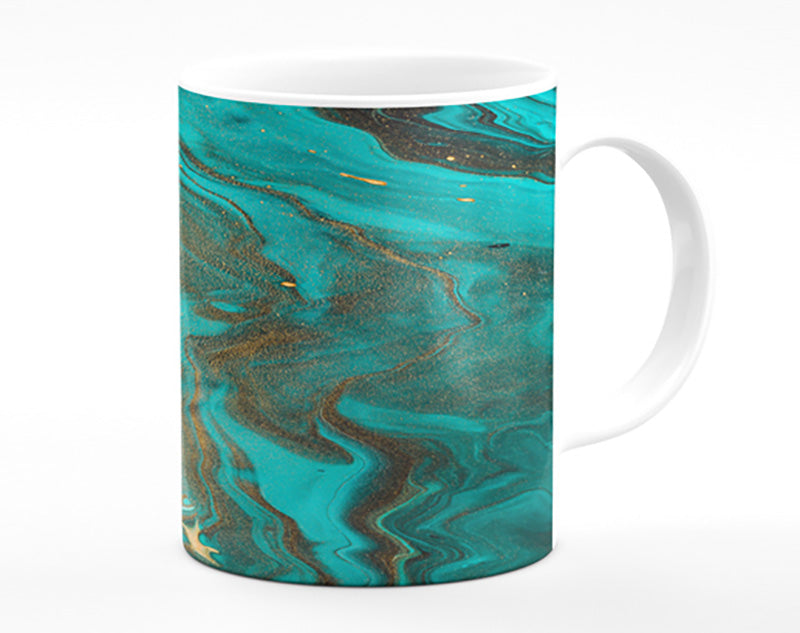 Turquoise And Teal Oil Flow Mug