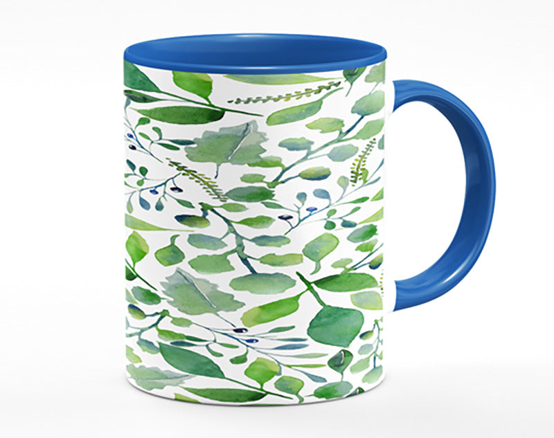 Green Leafy Pattern Mug