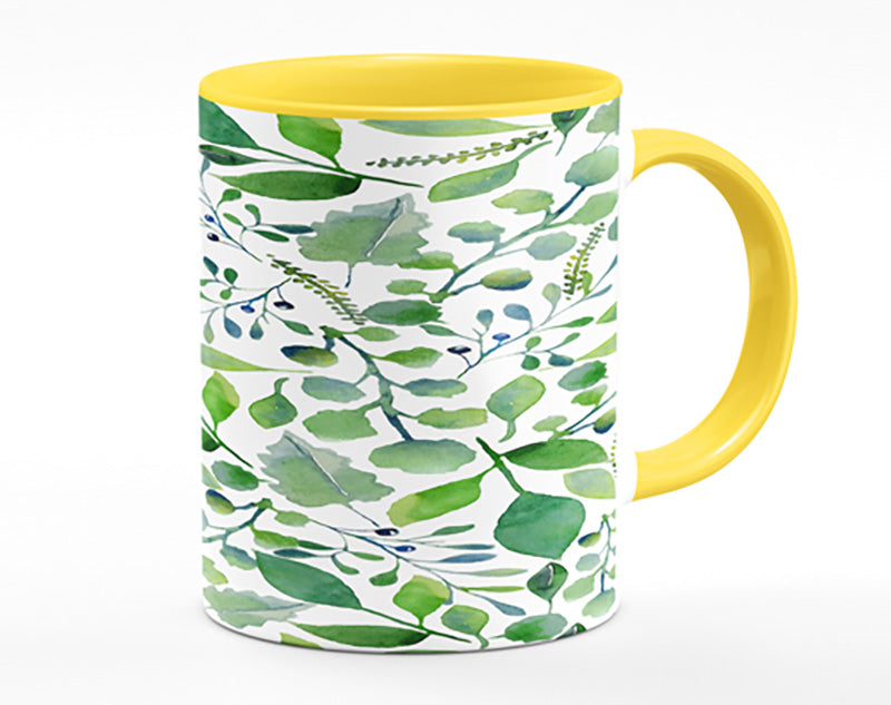 Green Leafy Pattern Mug